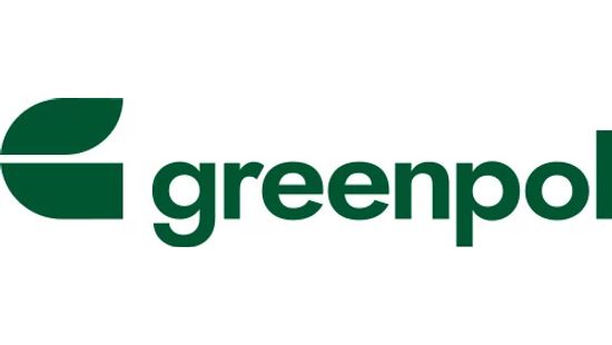 Greenpol logo featuring a green abstract leaf-shaped symbol beside the word 'greenpol' in lowercase green letters.