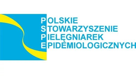 Polish Association of Epidemiological Nurses logo with a blue and yellow graphic and organization name in Polish
